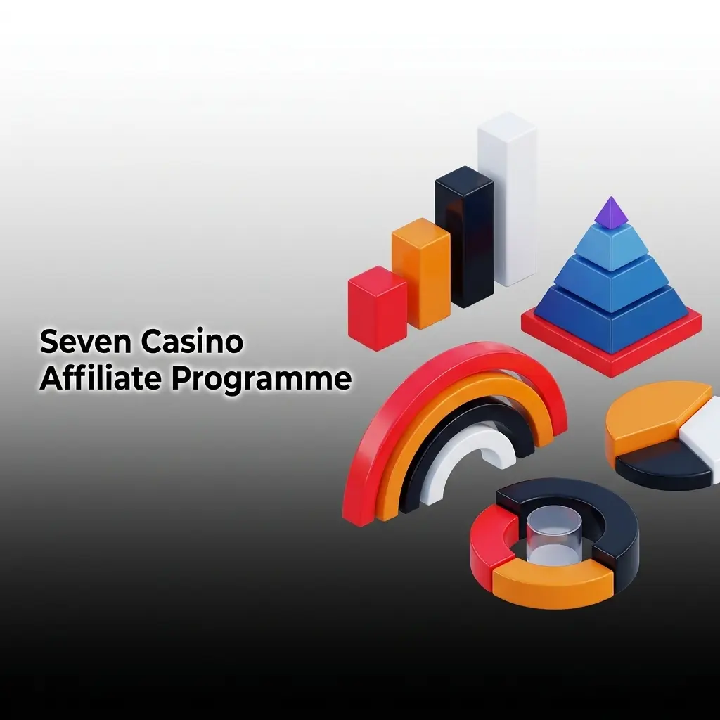 Seven Casino affiliate programme dashboard showing revenue share commissions, real-time reporting, and UK marketing tools