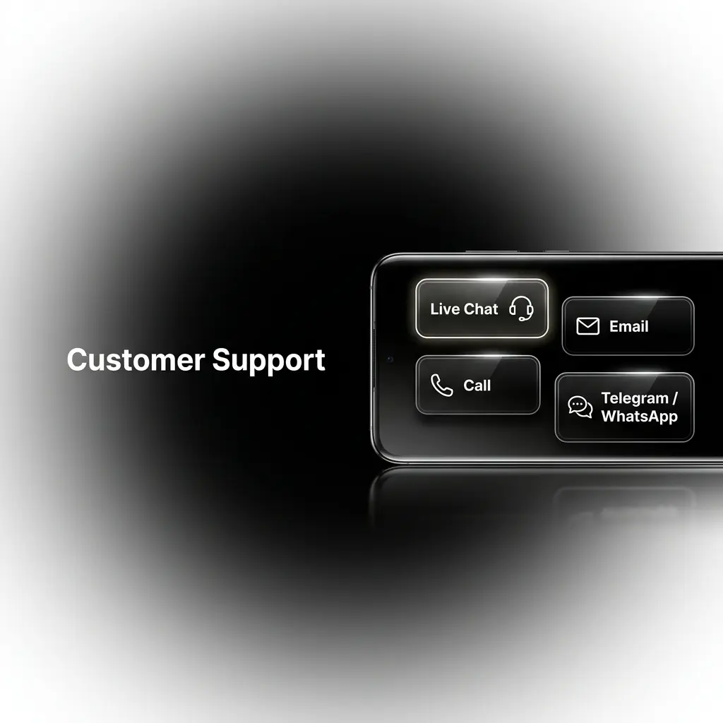 Seven Casino 24/7 customer support channels including live chat, email, and FAQ help centre for UK players