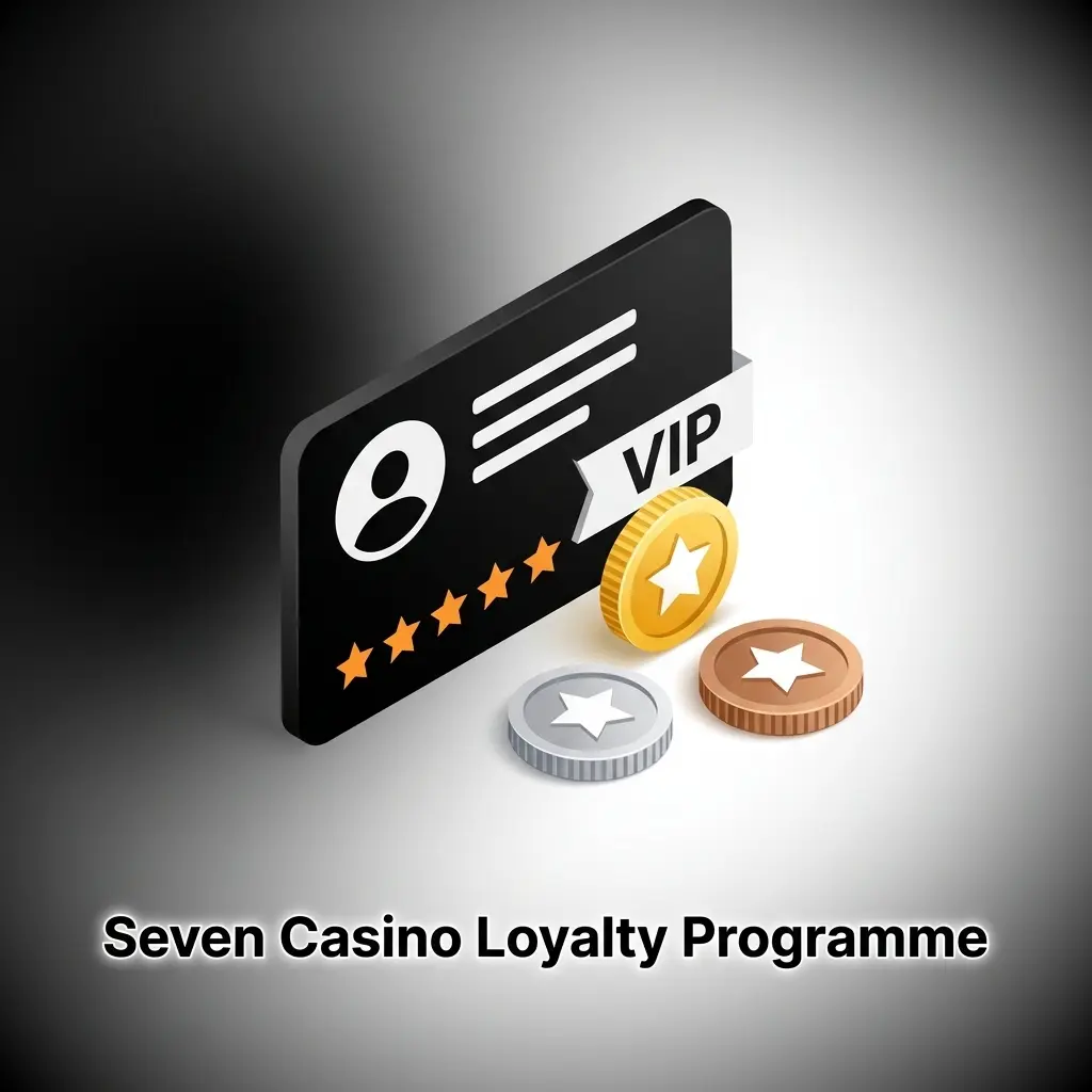 Seven Casino VIP loyalty programme tier chart showing Bronze to Elite levels with point multipliers and rewards