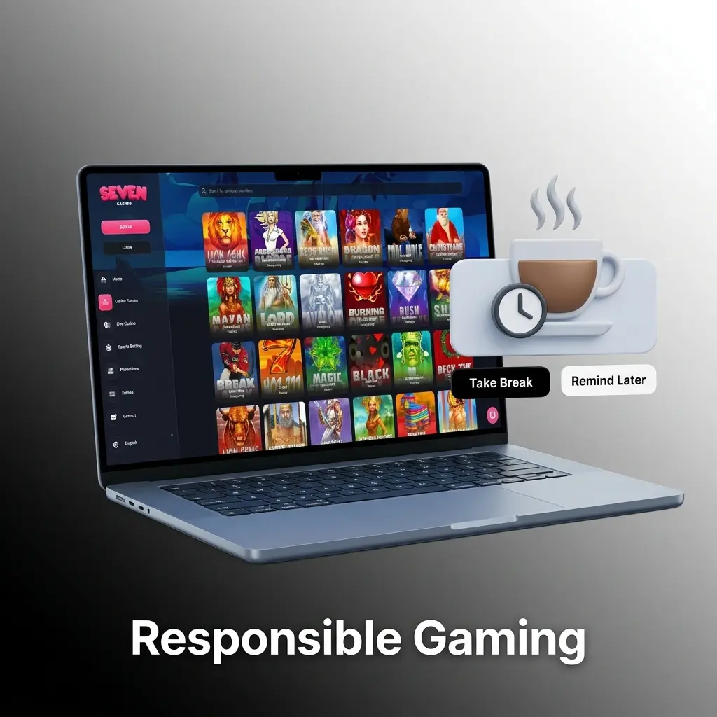 Responsible gambling tools at Seven Casino including deposit limits, self-exclusion, and UKGC player protection resources