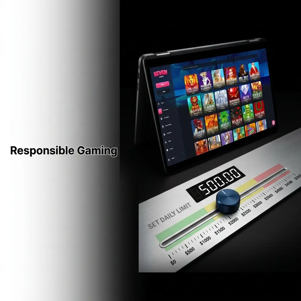 Seven Casino responsible gaming tools including deposit limits, self-exclusion, and loss limits for safe UK player gambling