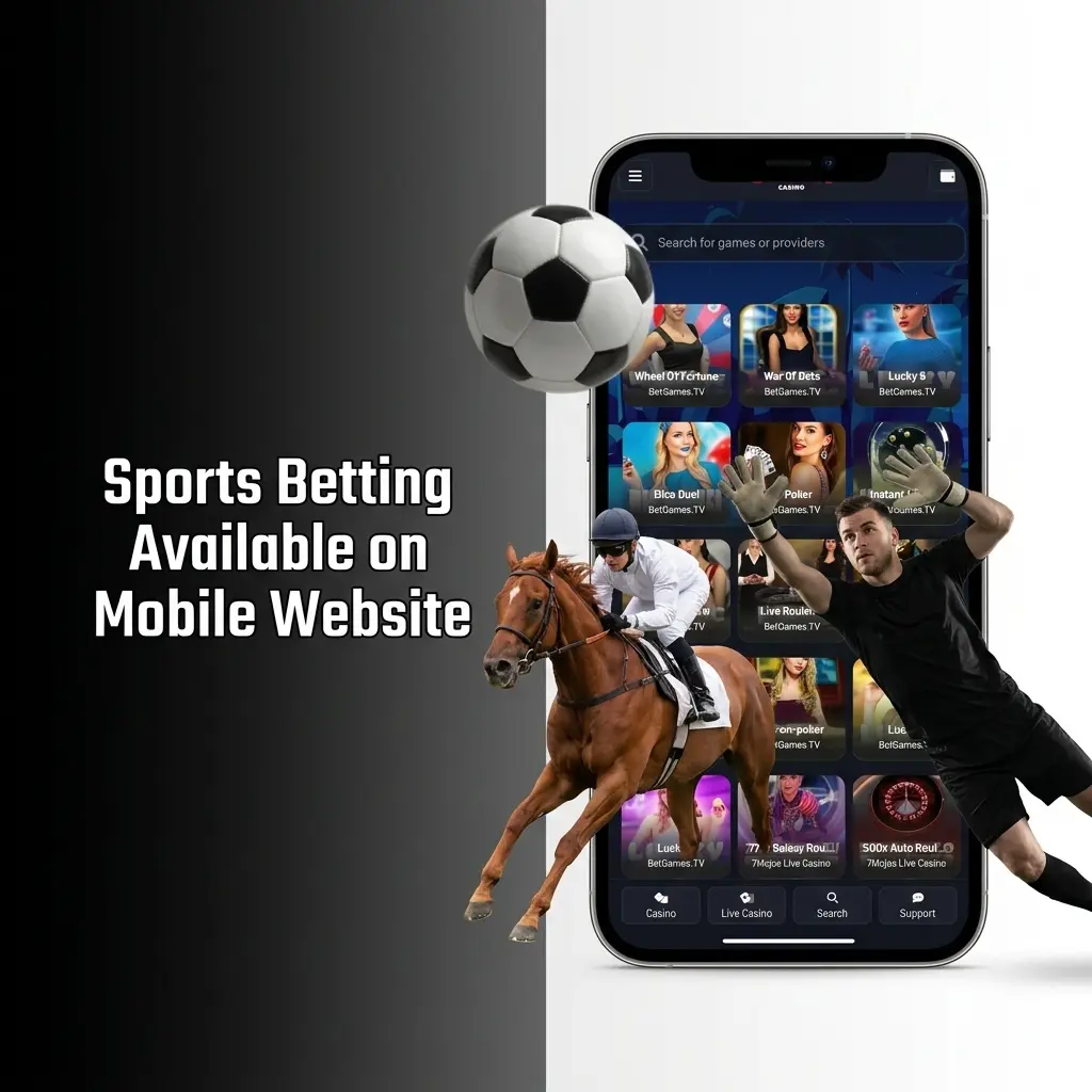Seven Casino mobile sportsbook showing pre-match and in-play betting markets for football, horse racing, tennis and more
