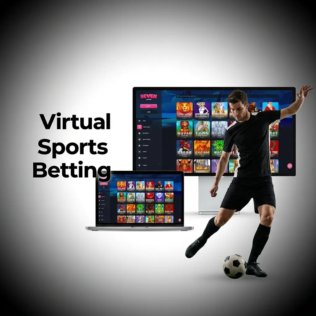 Virtual sports betting options at Seven Casino including football, horse racing, tennis and basketball with RNG technology